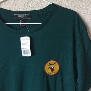 NWT Forever 21 Mens Salty Tongue Smiley Face Tee